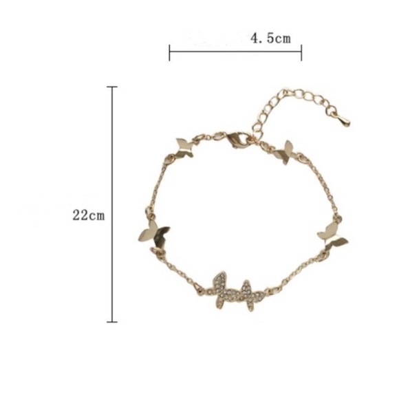 Golden Rhinestone Butterfly Bracelets - Picture 12 of 12
